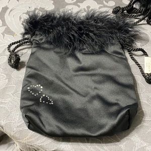 Satin gift bags with feathers